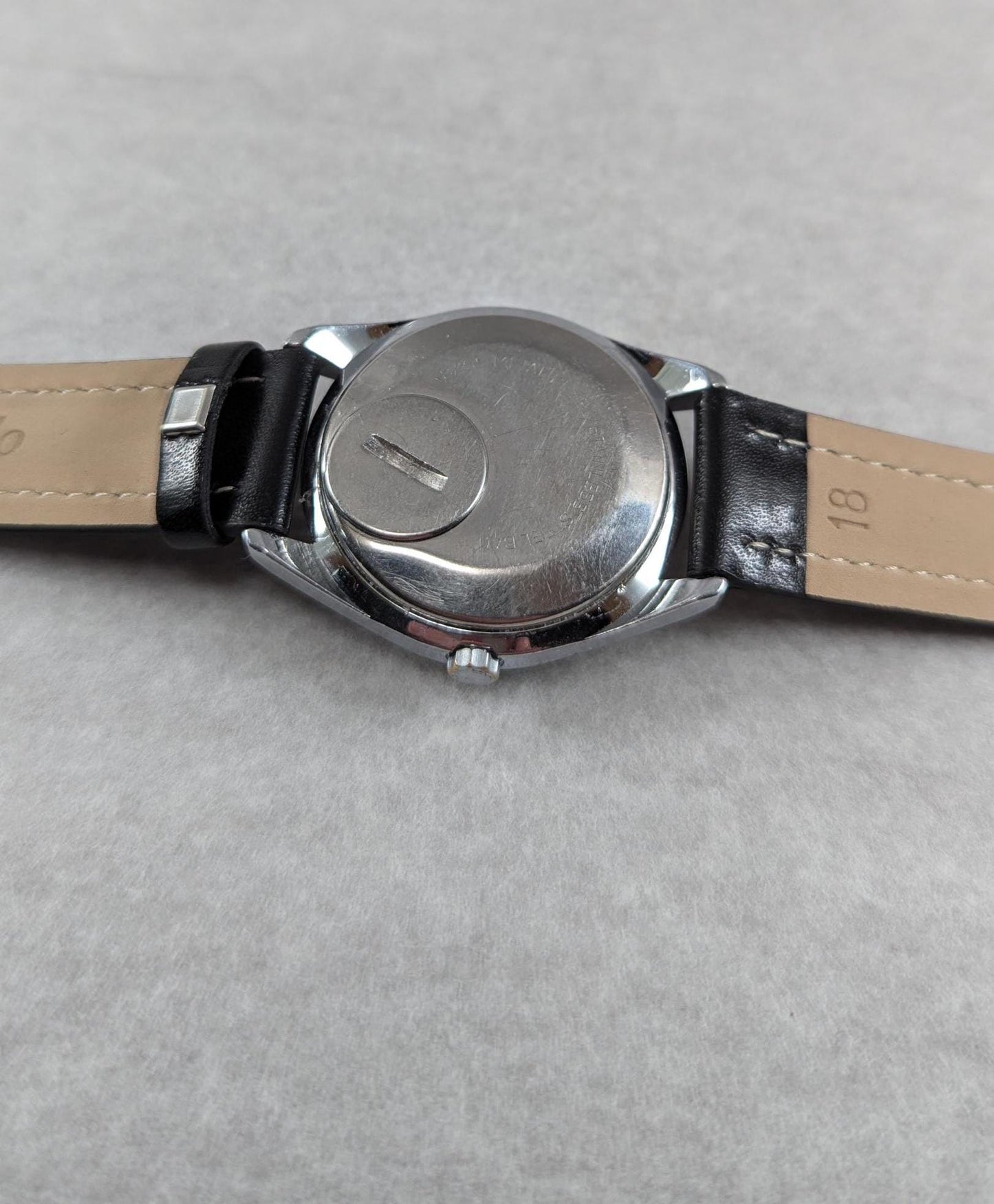 Vintage 1970s Helbros Electric Watch Retro Black Dial, Gold Tone Bezel