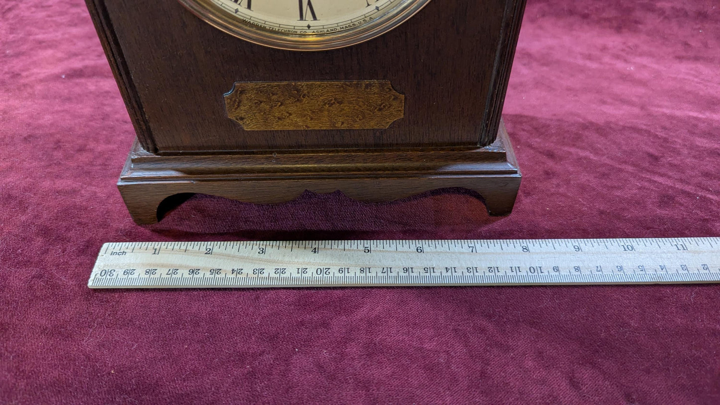 Vintage Telechron Knickerbocker Mantle Clock: Mahogany Case, Quartz Movement