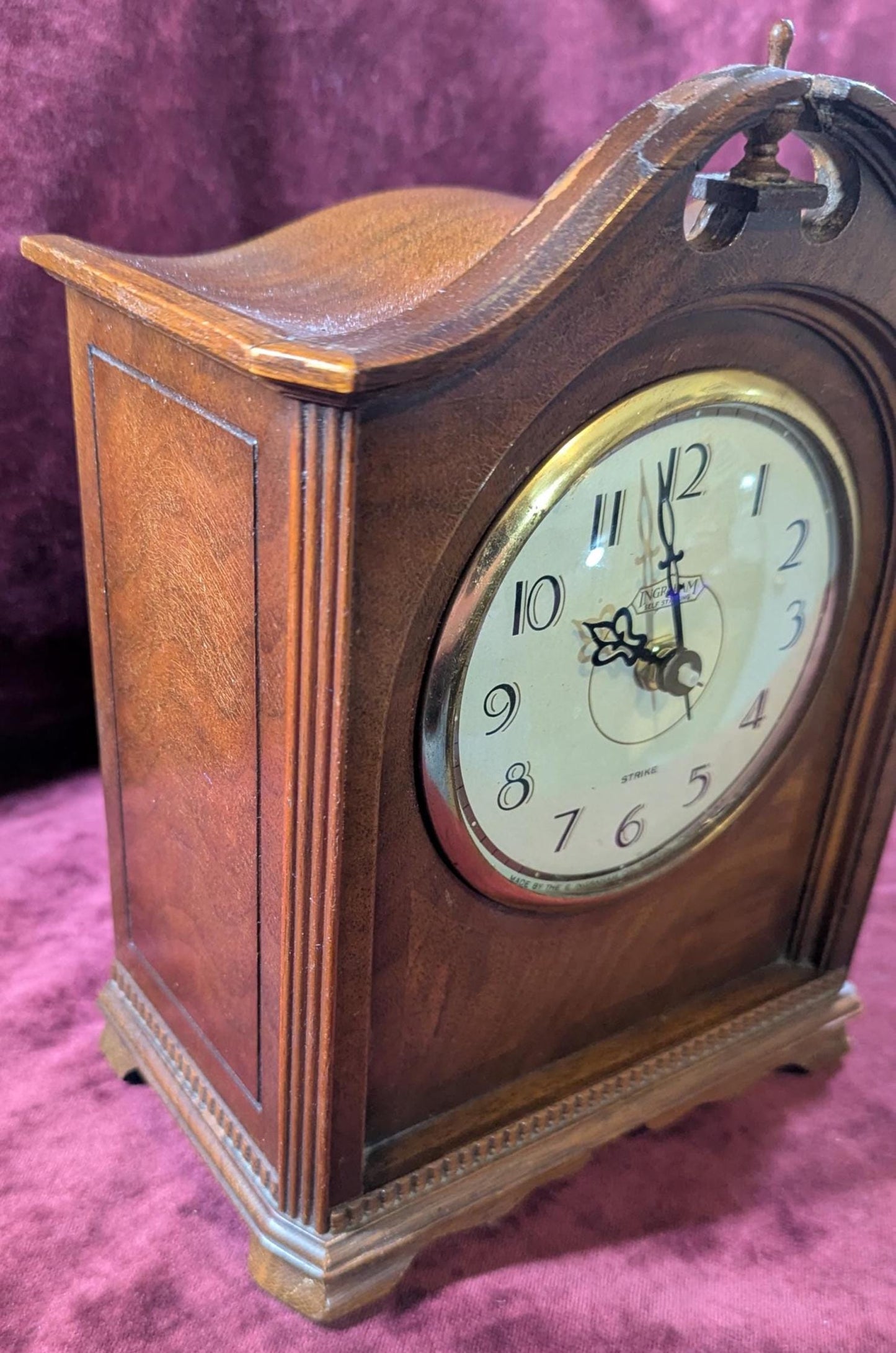 Converted Vintage Ingraham Mantle Clock Beautiful Retro 1930s Design - Comes with a New Quartz Movement and Chime Sounds - Ready to Go