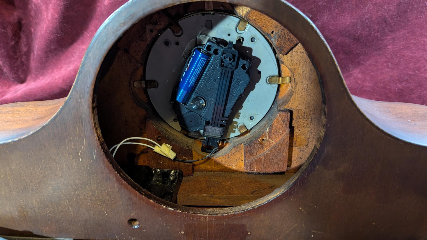 Vintage General Electric Mantle Clock: Retro 1930s Wood Case, Quartz Movement