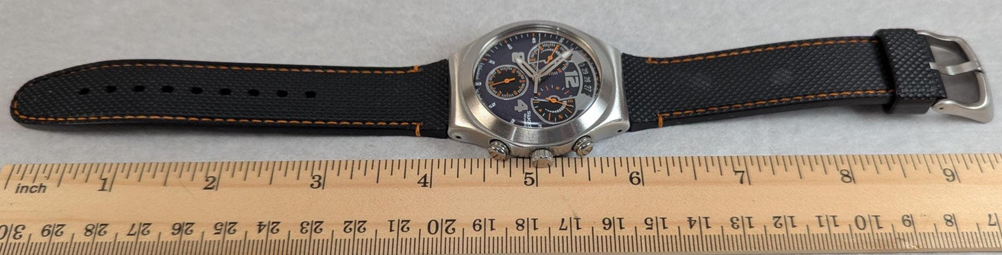 Vintage Swatch Irony Chronograph Watch: Swiss Made Fine Steel, New Battery