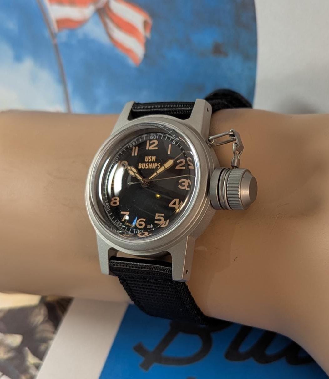 Sphinx USN BUSHIPS Style Automatic Watch: 24 Jewel Seiko Movement