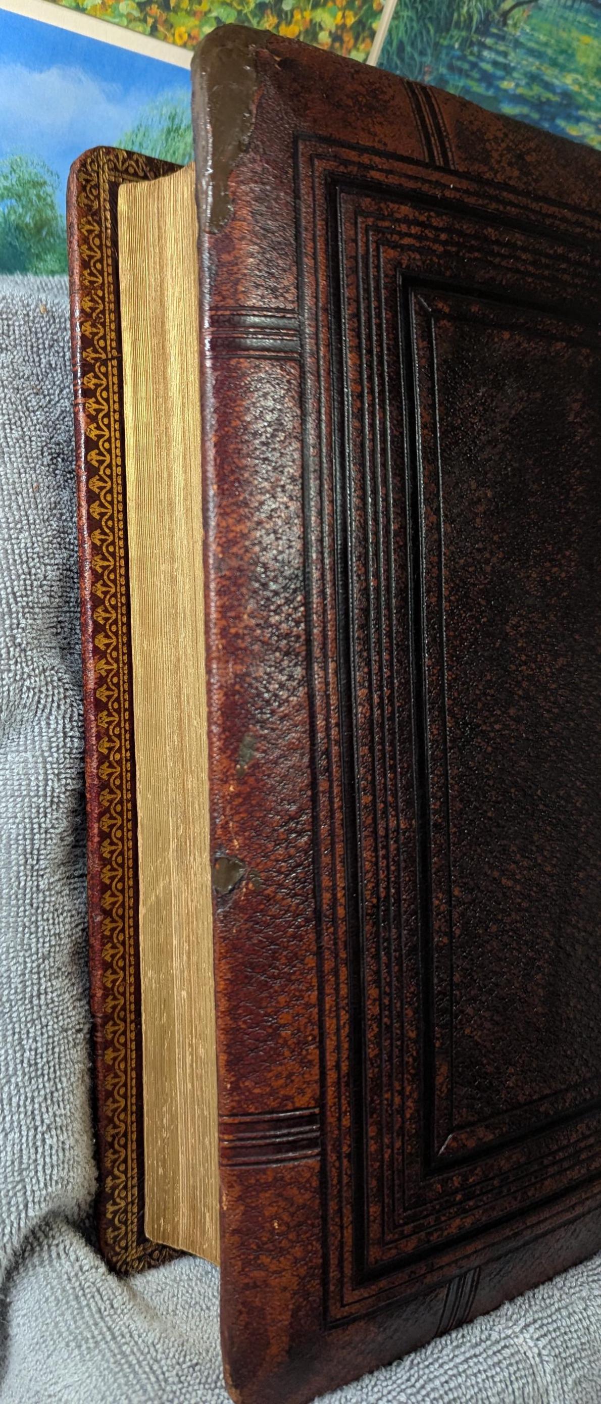Antique Holy Bible Holman Edition ca 1888 Large Embossed Leather Cover King James