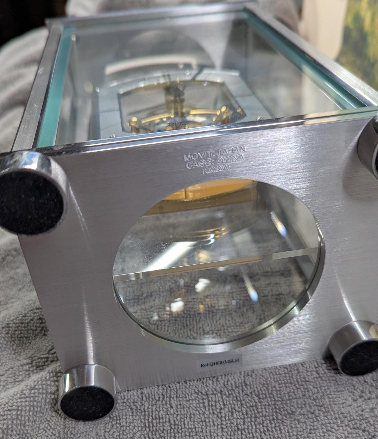 Vintage Seiko Quartz Skeleton Desk Mantel Clock Model QHG034SLH - Working 1980s Clear Display