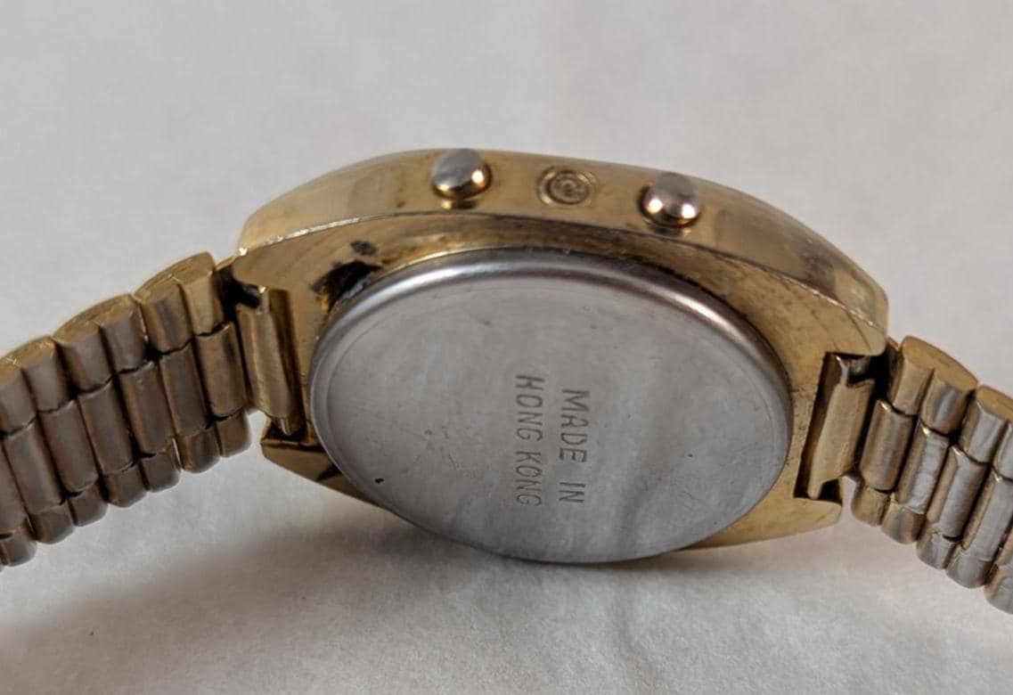 1980s Delphi Quartz LCD Digital Woman's Watch - Vintage Gold Tone