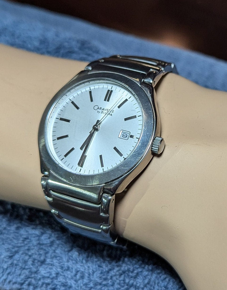 Caravelle by Bulova Men's Quartz Watch: Stainless Steel Bezel, Classic Design