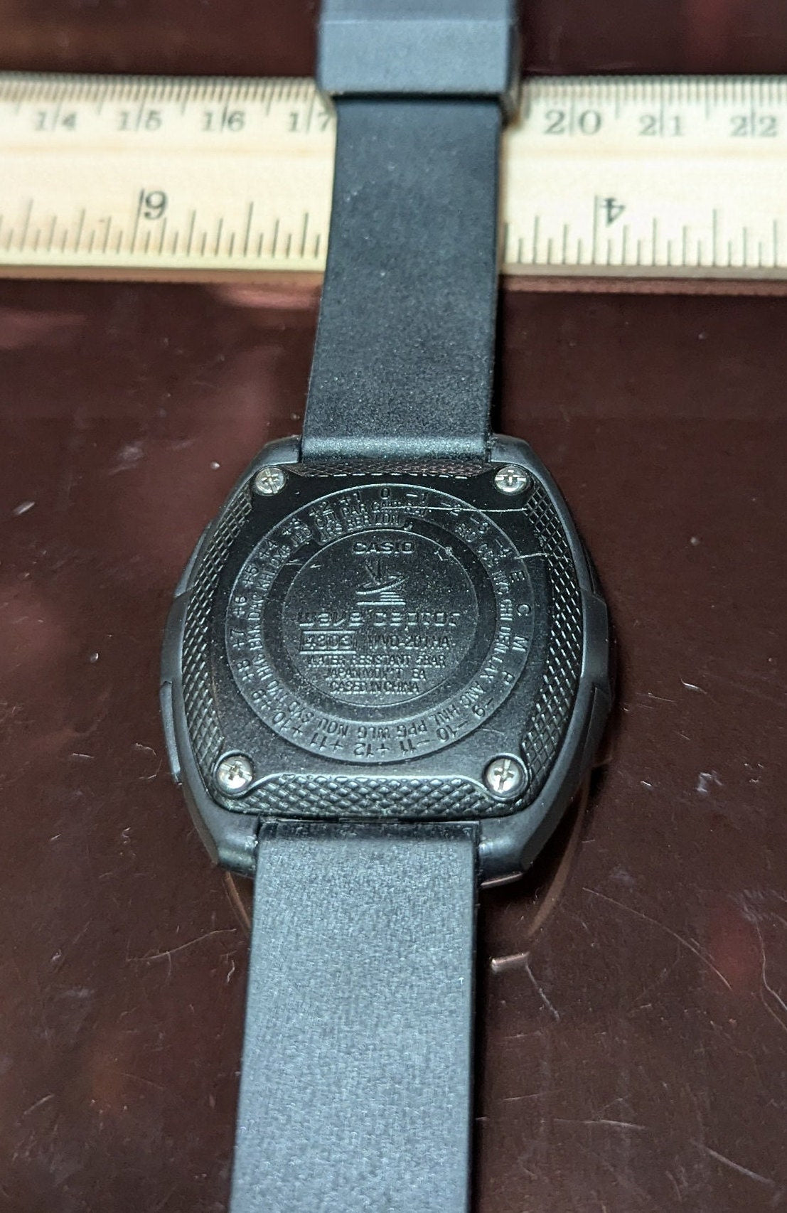 Casio Wave Ceptor Atomic Time Men's Watch World Time Zones, Rubber Strap