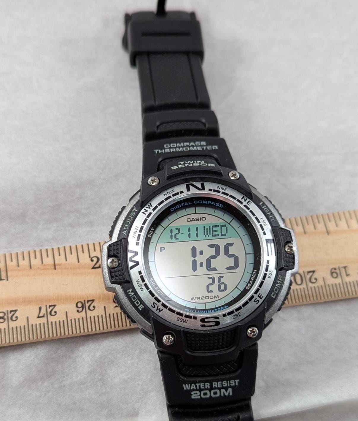 Casio SGW100-1V Men's Watch: Twin Sensor, 200M Water Resistant