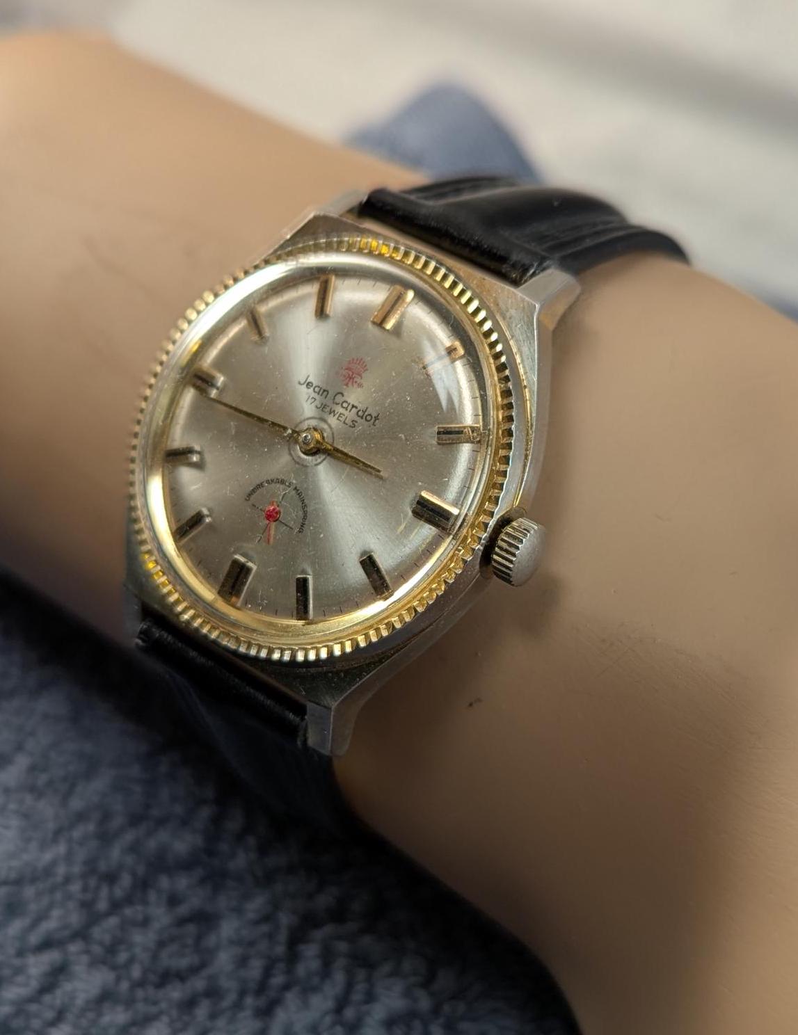 Vintage 1970s Jean Cardot Men's Watch: Swiss 17 Jewel Movement