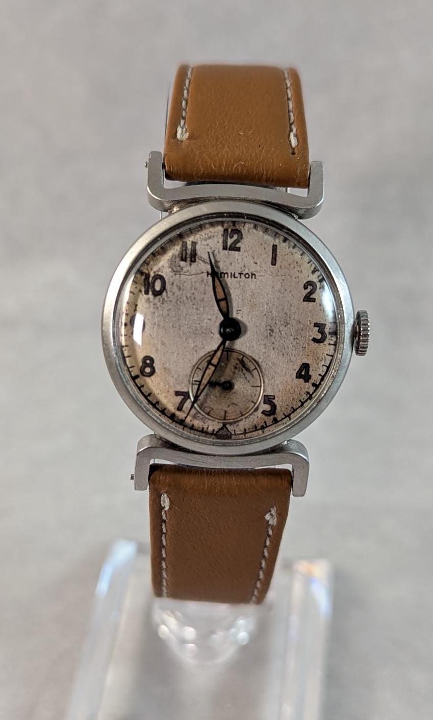 1949 Hamilton Clinton Watch: Mid Century Stainless Steel, 17 Jewel Movement
