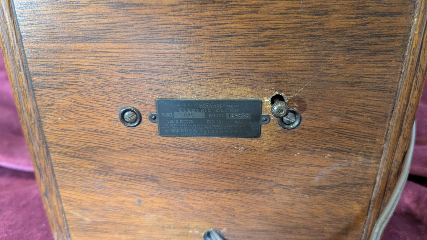 Vintage Telechron Electric Mantle Clock: 1940s "The Forum" Model