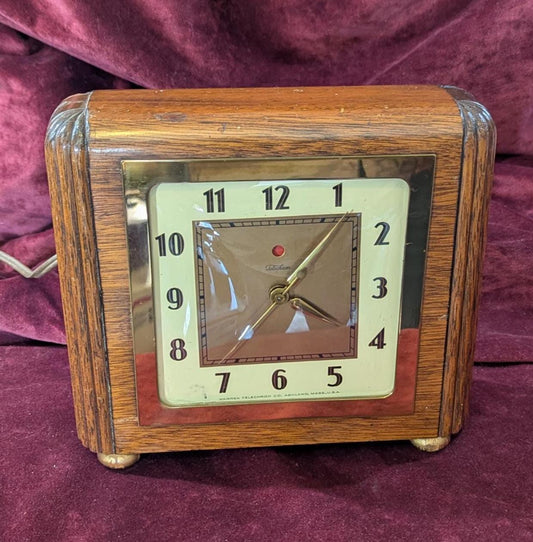 Vintage Telechron Electric Mantle Clock: 1940s "The Forum" Model