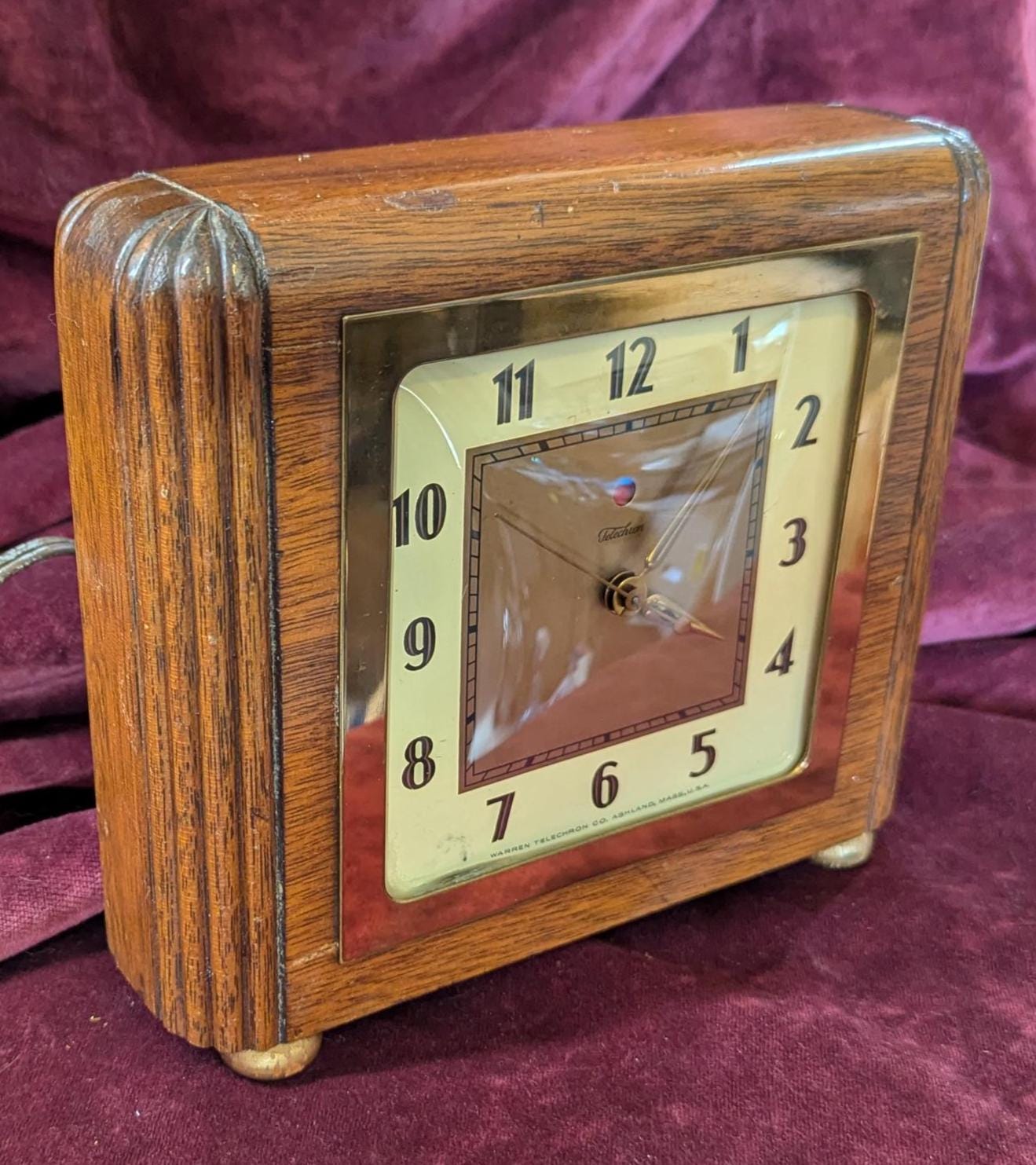 Vintage Telechron Electric Mantle Clock: 1940s "The Forum" Model