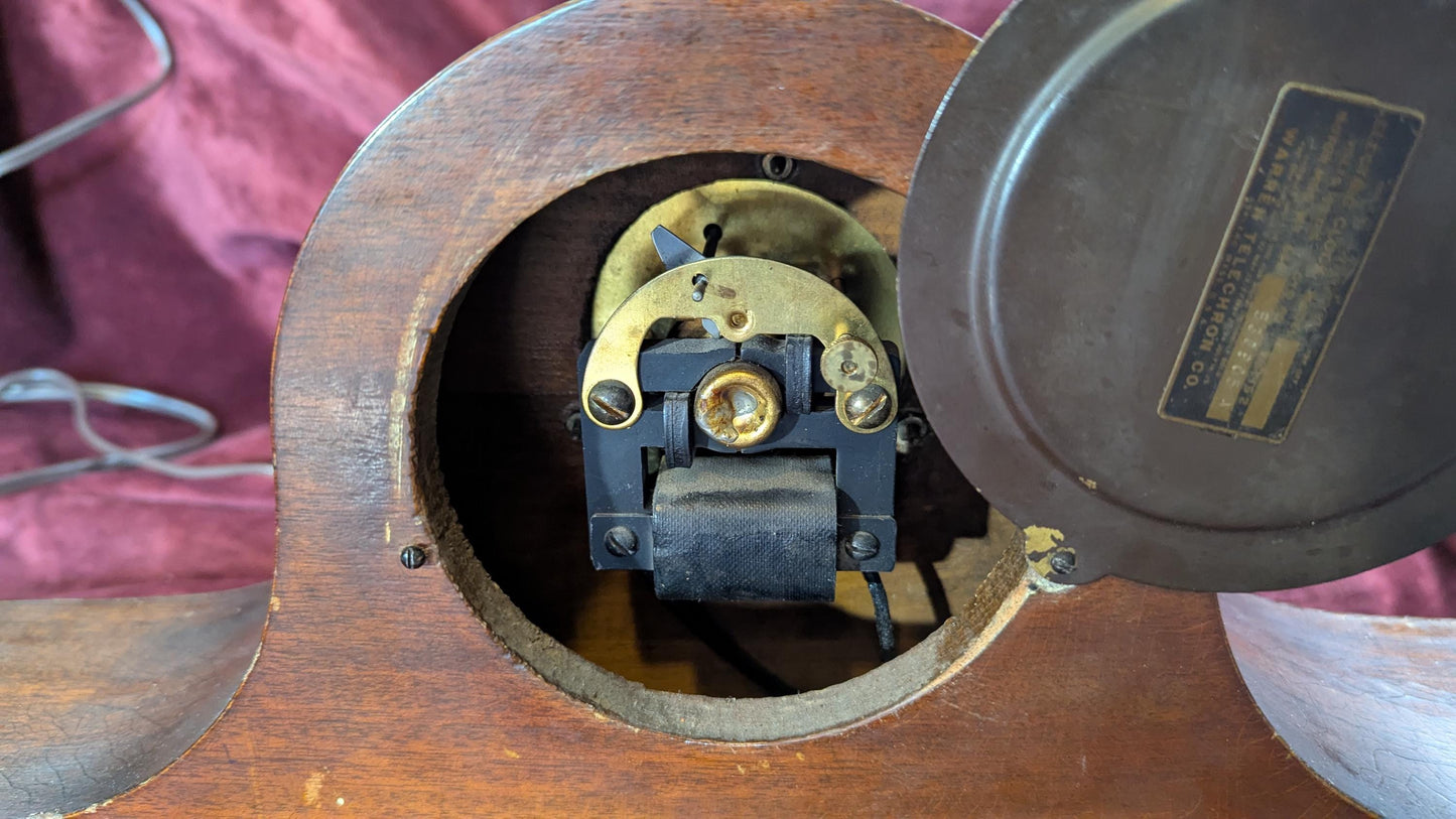Vintage Telechron Geneva Electric Mantle Clock - Mahogany Case, 1930s