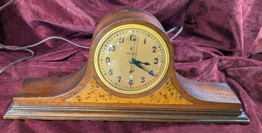 Vintage Telechron Geneva Electric Mantle Clock - Mahogany Case, 1930s