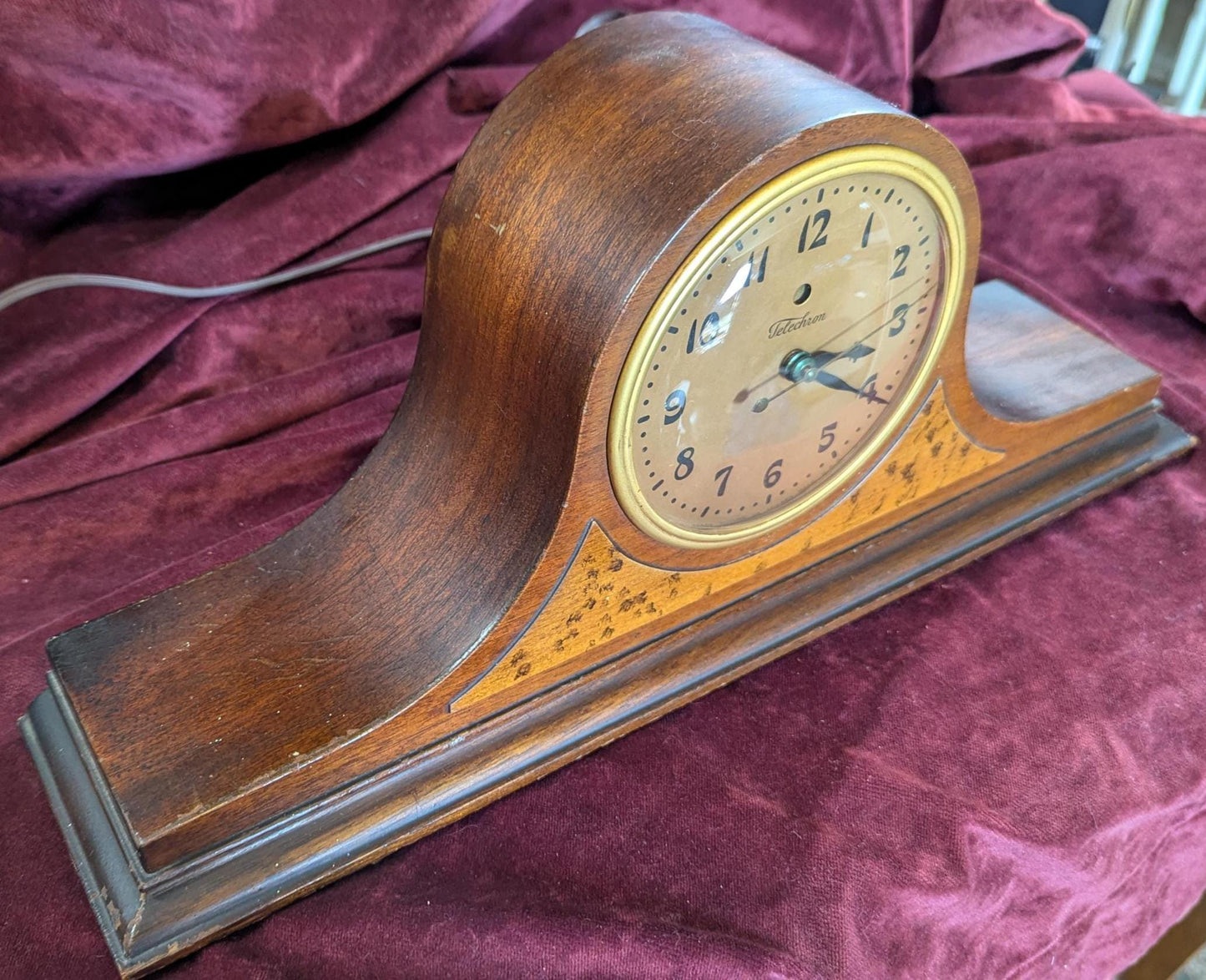 Vintage Telechron Geneva Electric Mantle Clock - Mahogany Case, 1930s