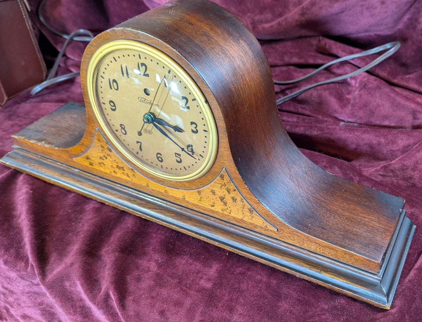Vintage Telechron Geneva Electric Mantle Clock - Mahogany Case, 1930s