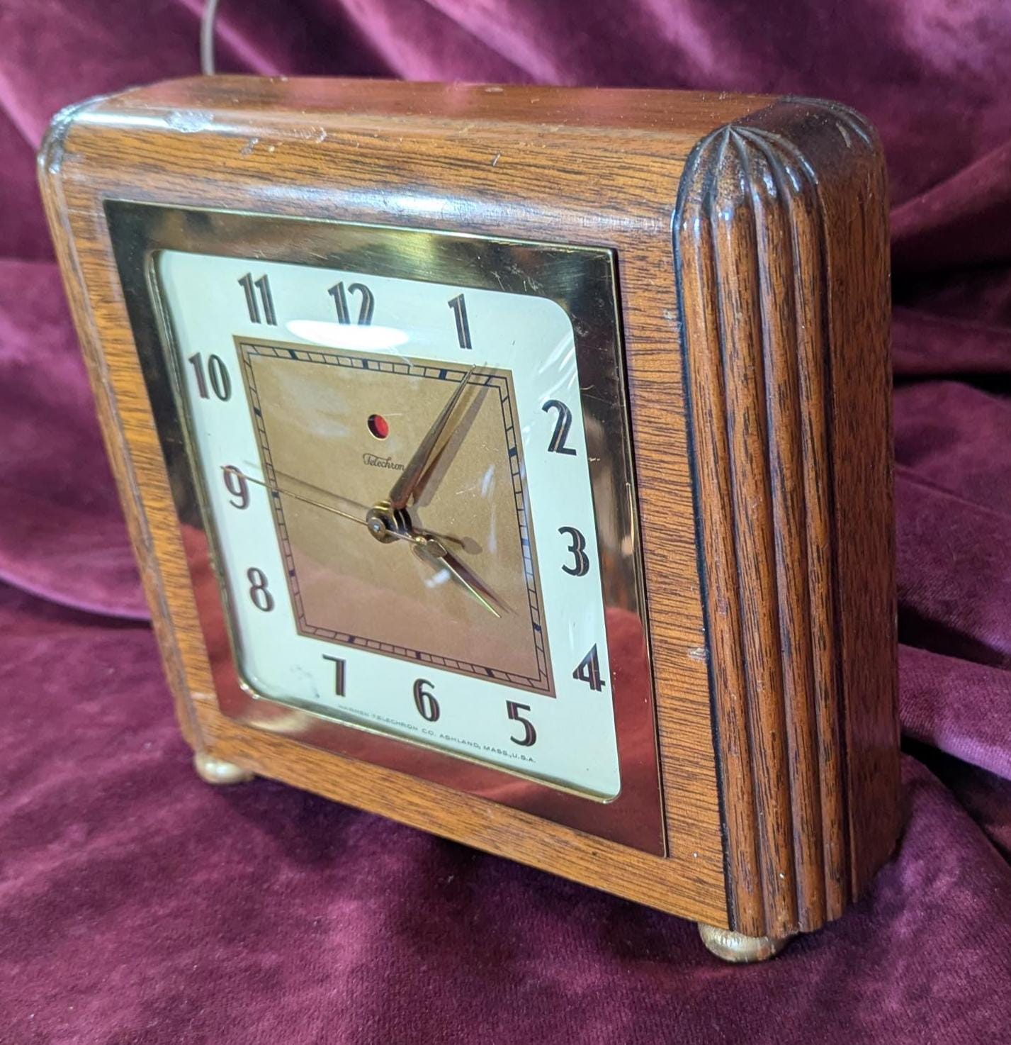 Vintage Telechron Electric Mantle Clock: 1940s "The Forum" Model