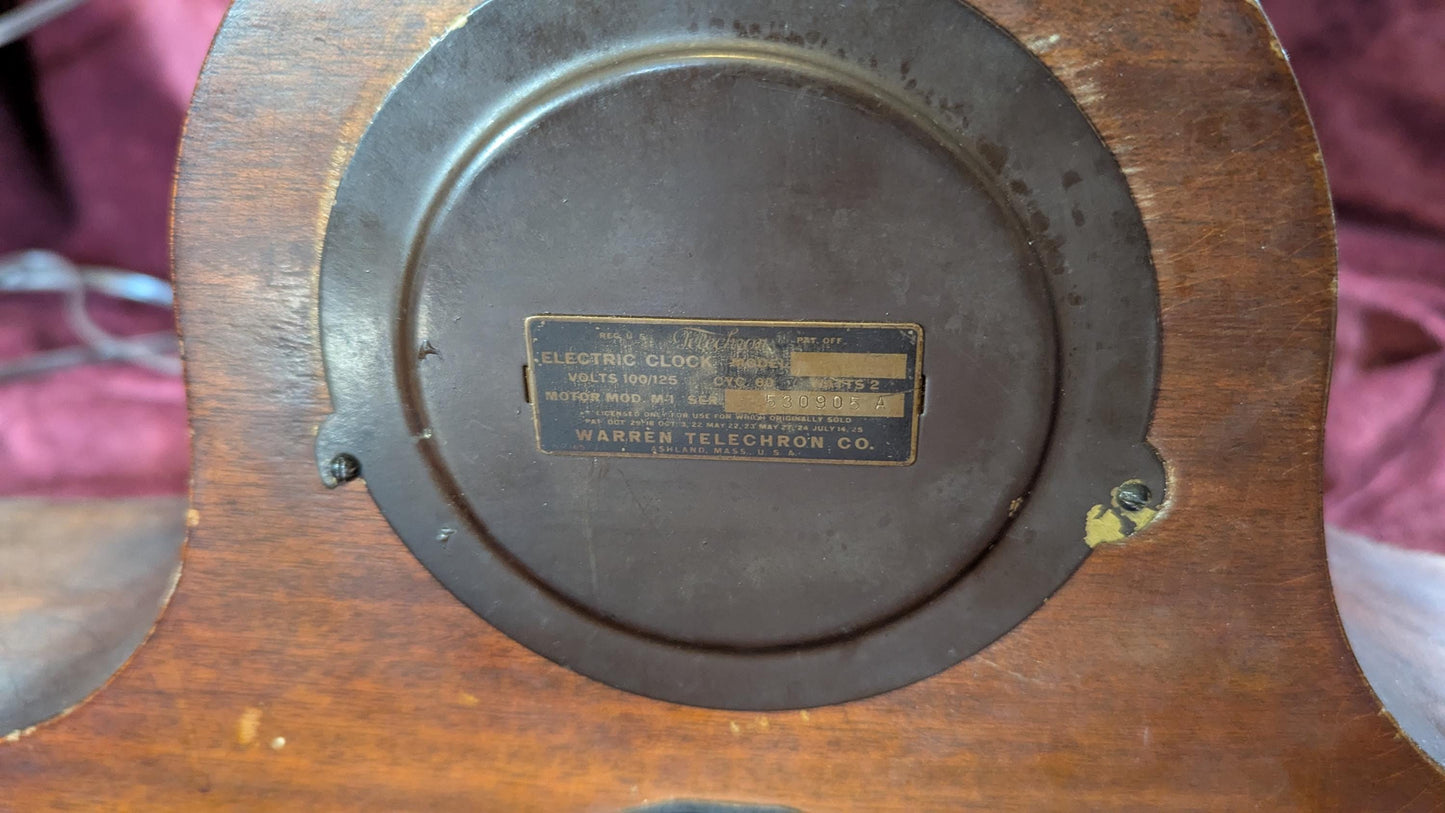 Vintage Telechron Geneva Electric Mantle Clock - Mahogany Case, 1930s