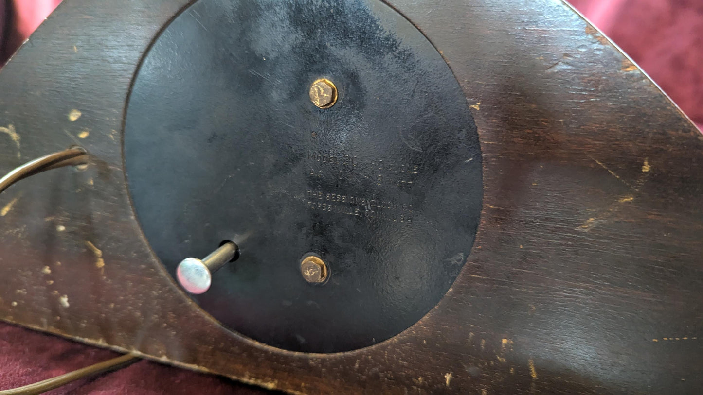 Nice 1940s Vintage Sessions Electric Sessions Mahogany Wood Mantle Clock - Westminster Chime Working Condition - Wonderful Sound Ready to Go