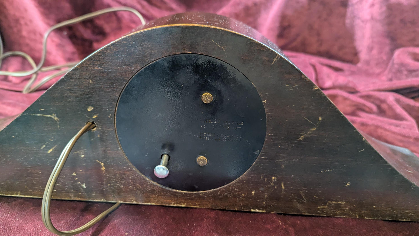Nice 1940s Vintage Sessions Electric Sessions Mahogany Wood Mantle Clock - Westminster Chime Working Condition - Wonderful Sound Ready to Go