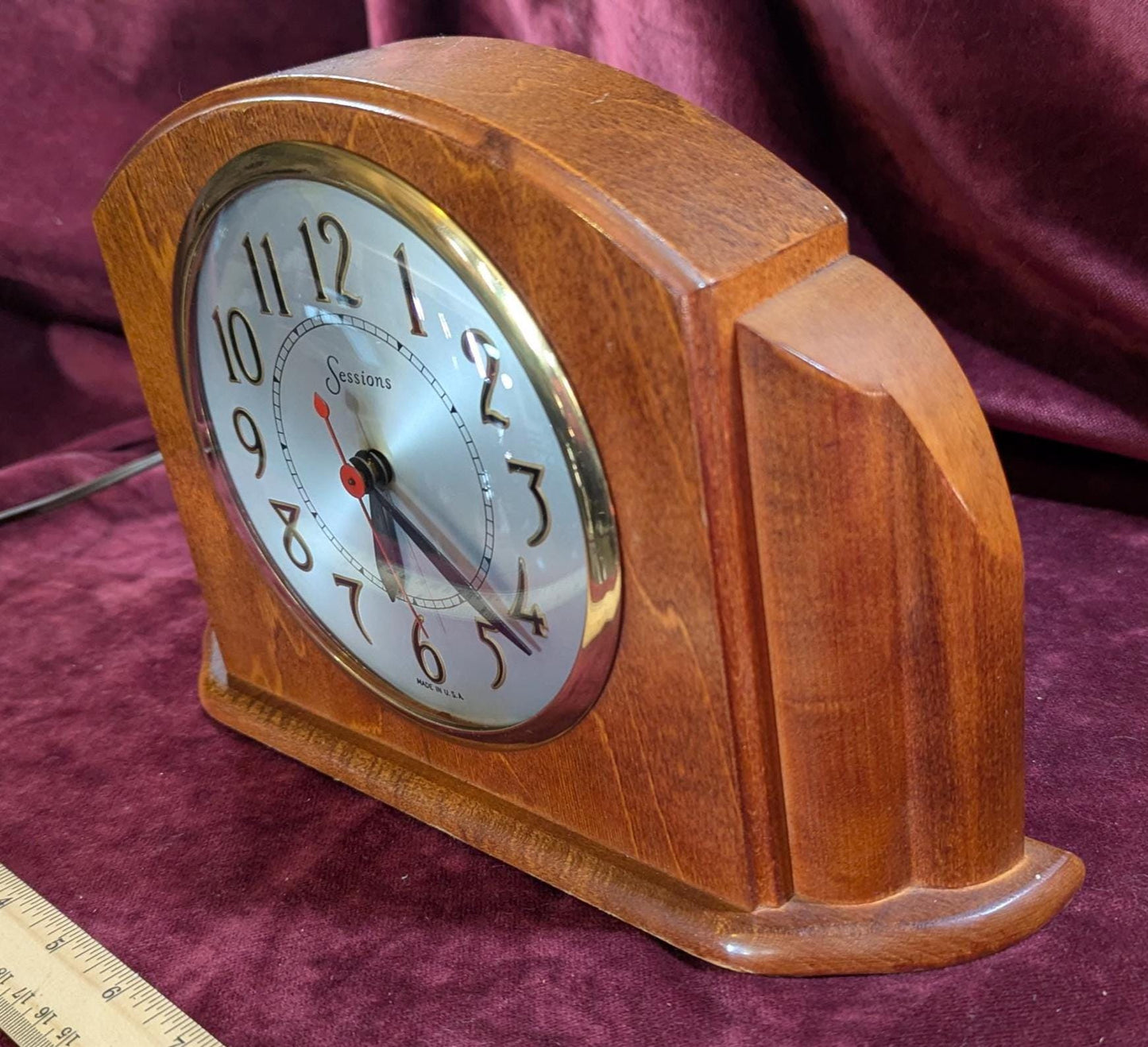 Vintage 1930s Sessions Electric Mantle Clock: Art Deco USA Made