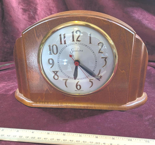 Vintage 1930s Sessions Electric Mantle Clock: Art Deco USA Made