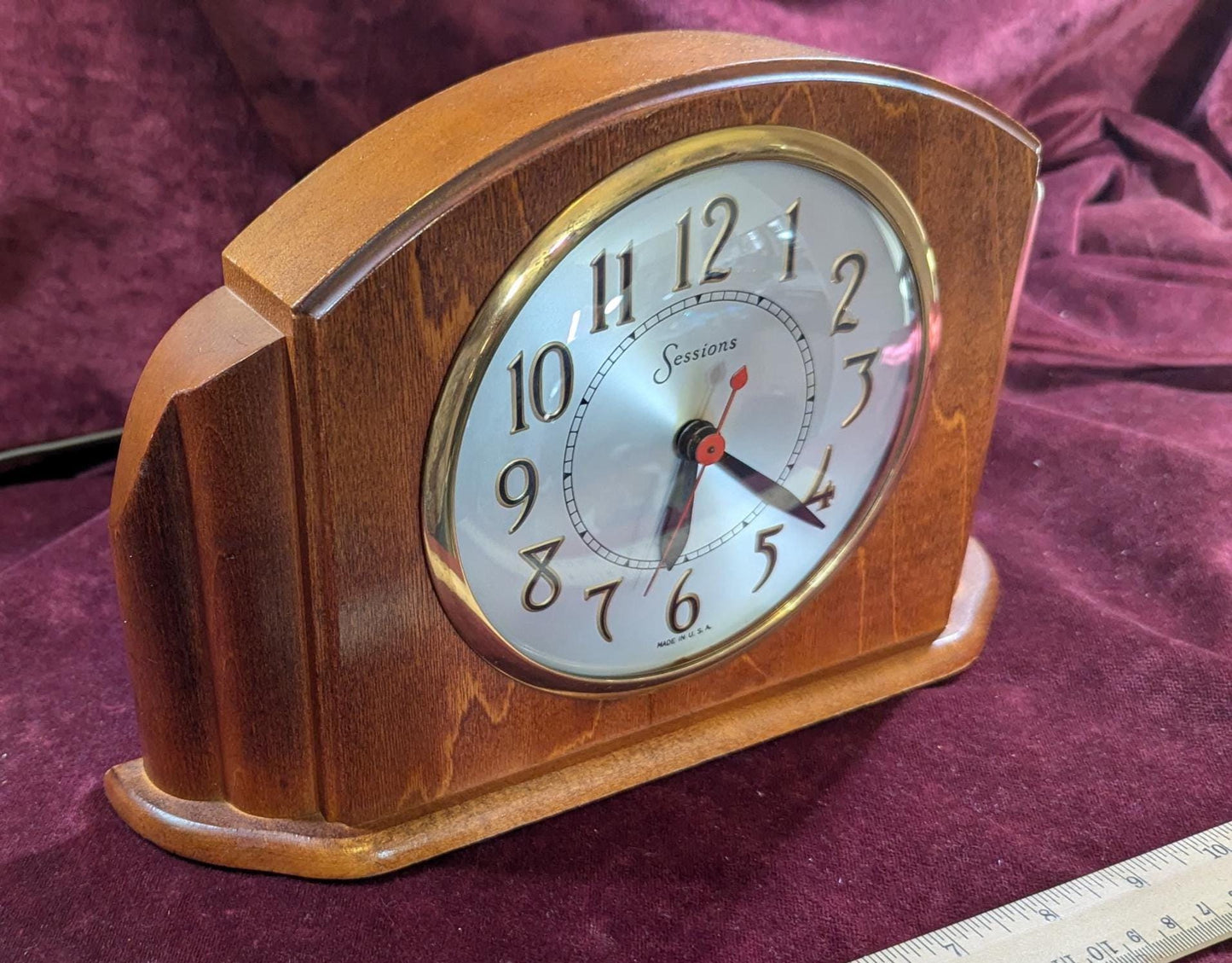 Vintage 1930s Sessions Electric Mantle Clock: Art Deco USA Made