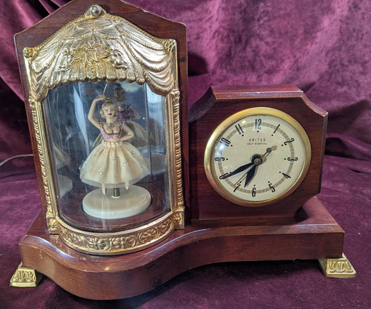 Vintage Ballerina Electric Clock: 1950s United Clock Corp Model 870, USA