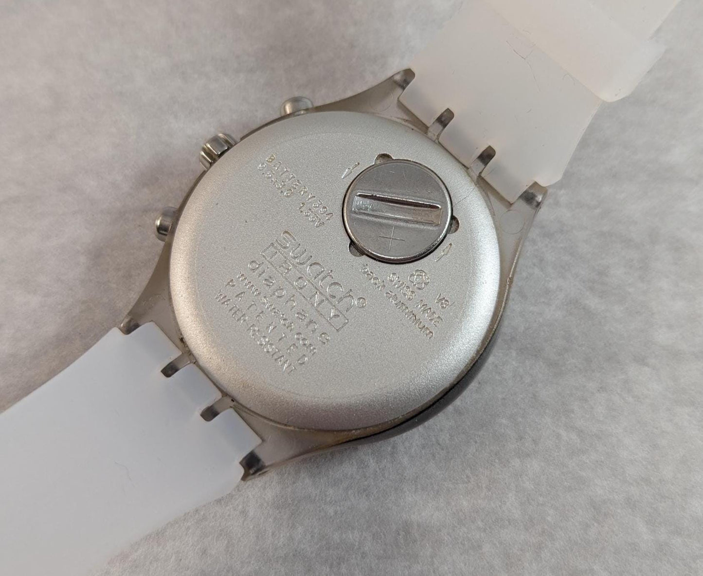 Vintage 2005 Swatch Irony Chronograph Watch: 42mm Diaphane Translucent Case