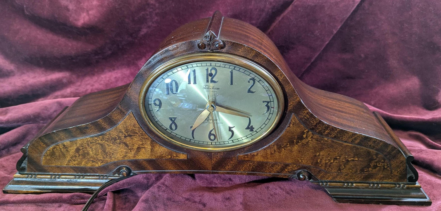 Vintage Revere Telechron Westminster Chime Mantle Clock - Mahogany Case