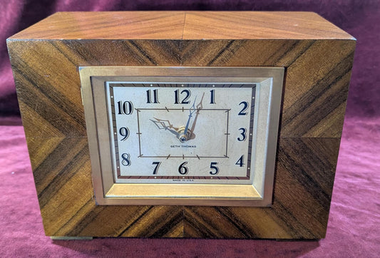 Very Rare Art Deco Vintage Seth Thomas "Console" Model 4E Desk/Mantle Clock Ca 1930s. Refurbished with new Quartz Movement - Non-chiming