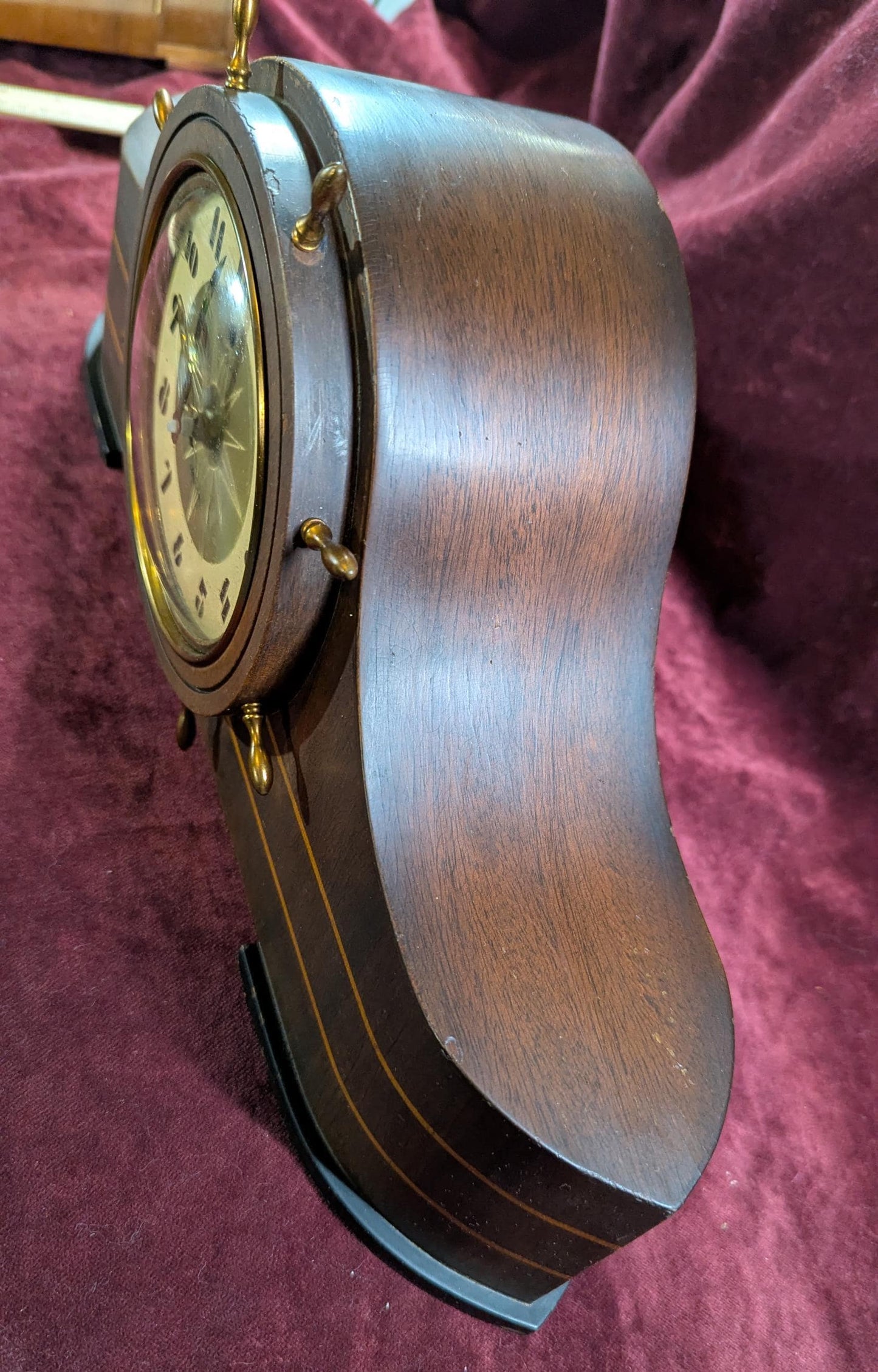 Vintage General Electric Mantle Clock: Retro 1930s Wood Case, Quartz Movement