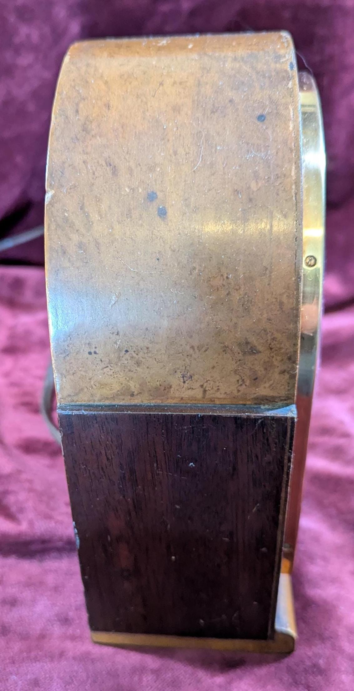 1930s Art Deco Telechron Electric Mantle Clock Mahogany & Maple "The Doric"