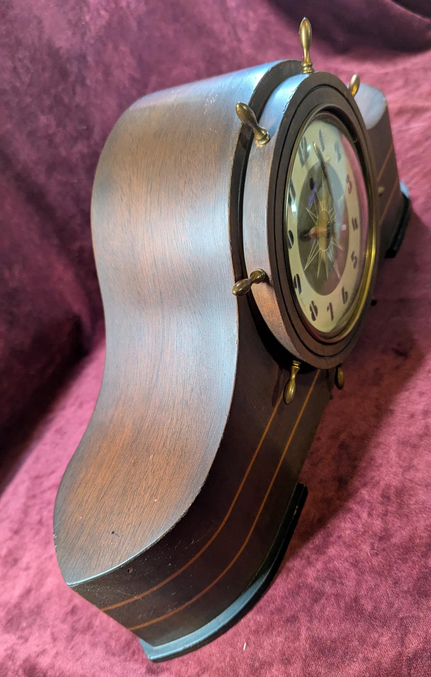 Vintage General Electric Mantle Clock: Retro 1930s Wood Case, Quartz Movement