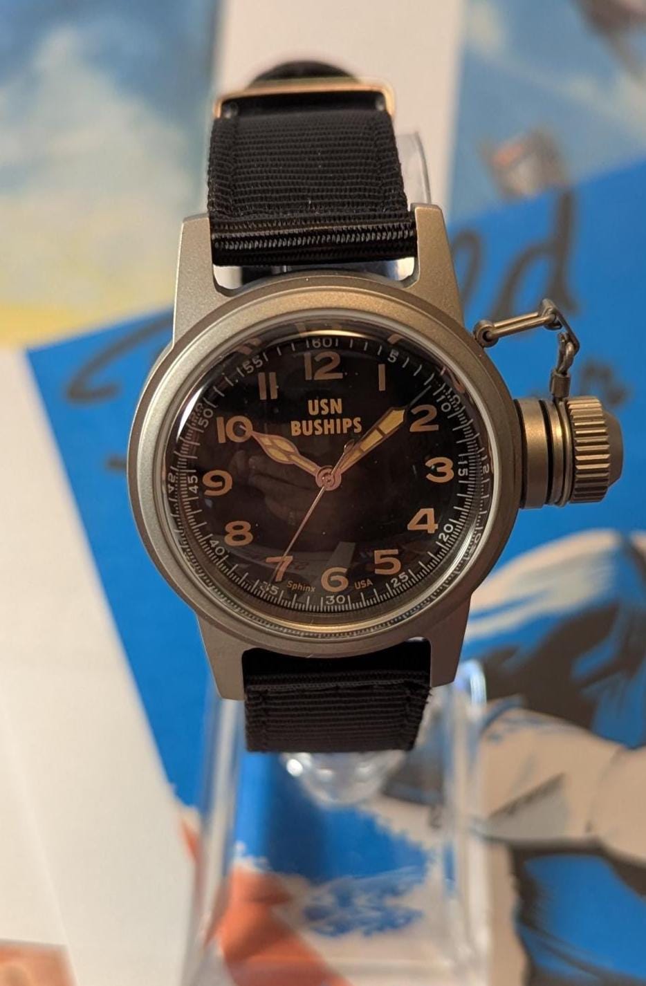 Sphinx USN BUSHIPS Style Automatic Watch: 24 Jewel Seiko Movement