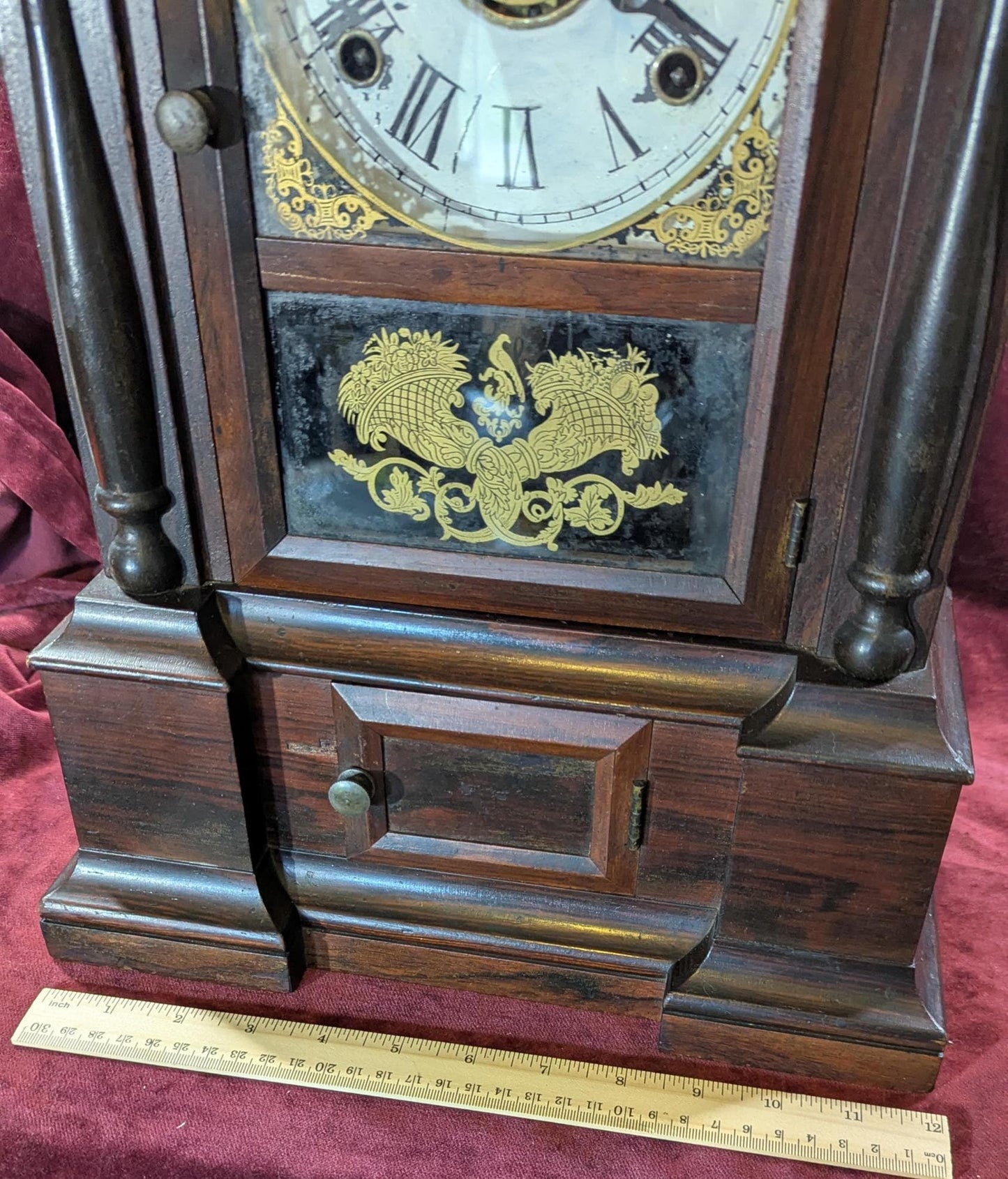 Antique ca 1862 Atkins "London" Rosewood Shelf Clock 8-Day Movement and Chime