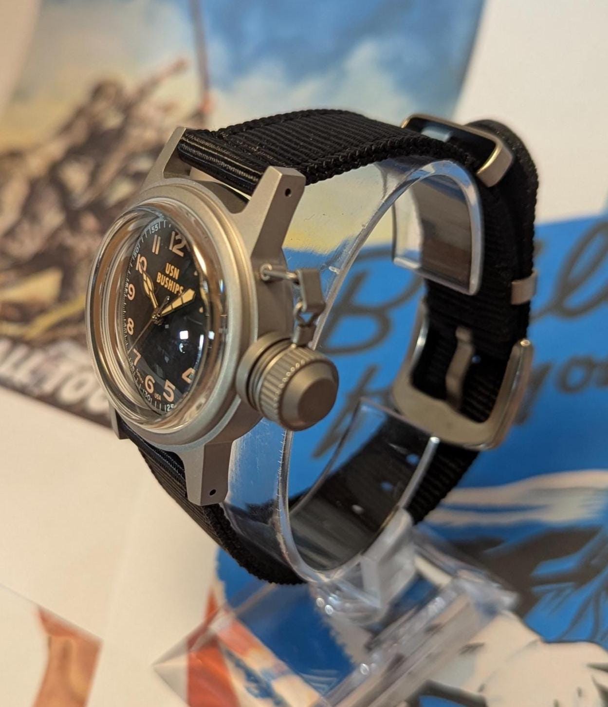 Sphinx USN BUSHIPS Style Automatic Watch: 24 Jewel Seiko Movement