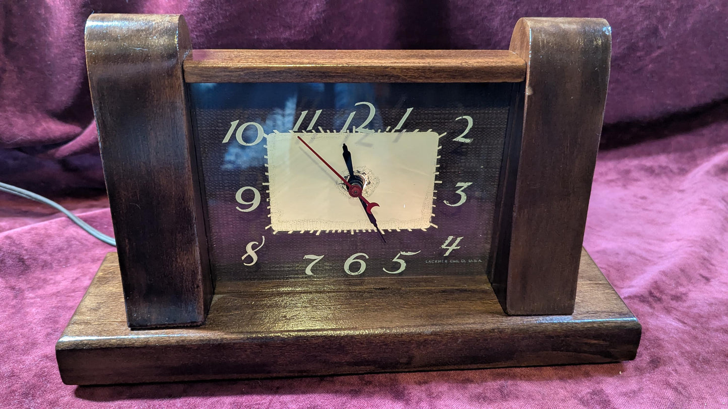 Rare 1940s Lackner "Squire" Lighted Electric Clock: Refinished Timepiece