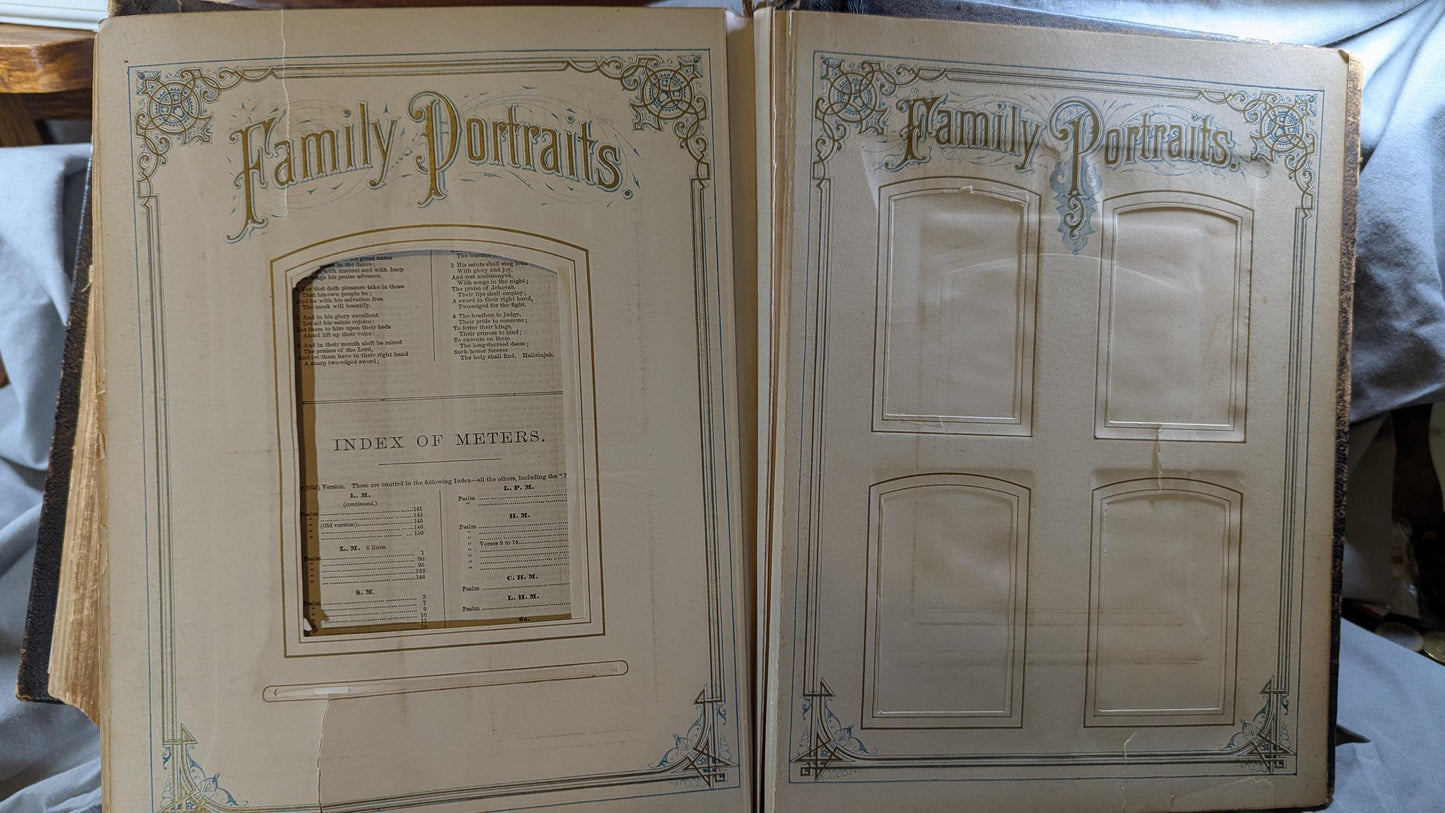ca 1870s Antique Leather Holy Bible Holman Parallel Edition Illustrated with Concordance and Dictionary