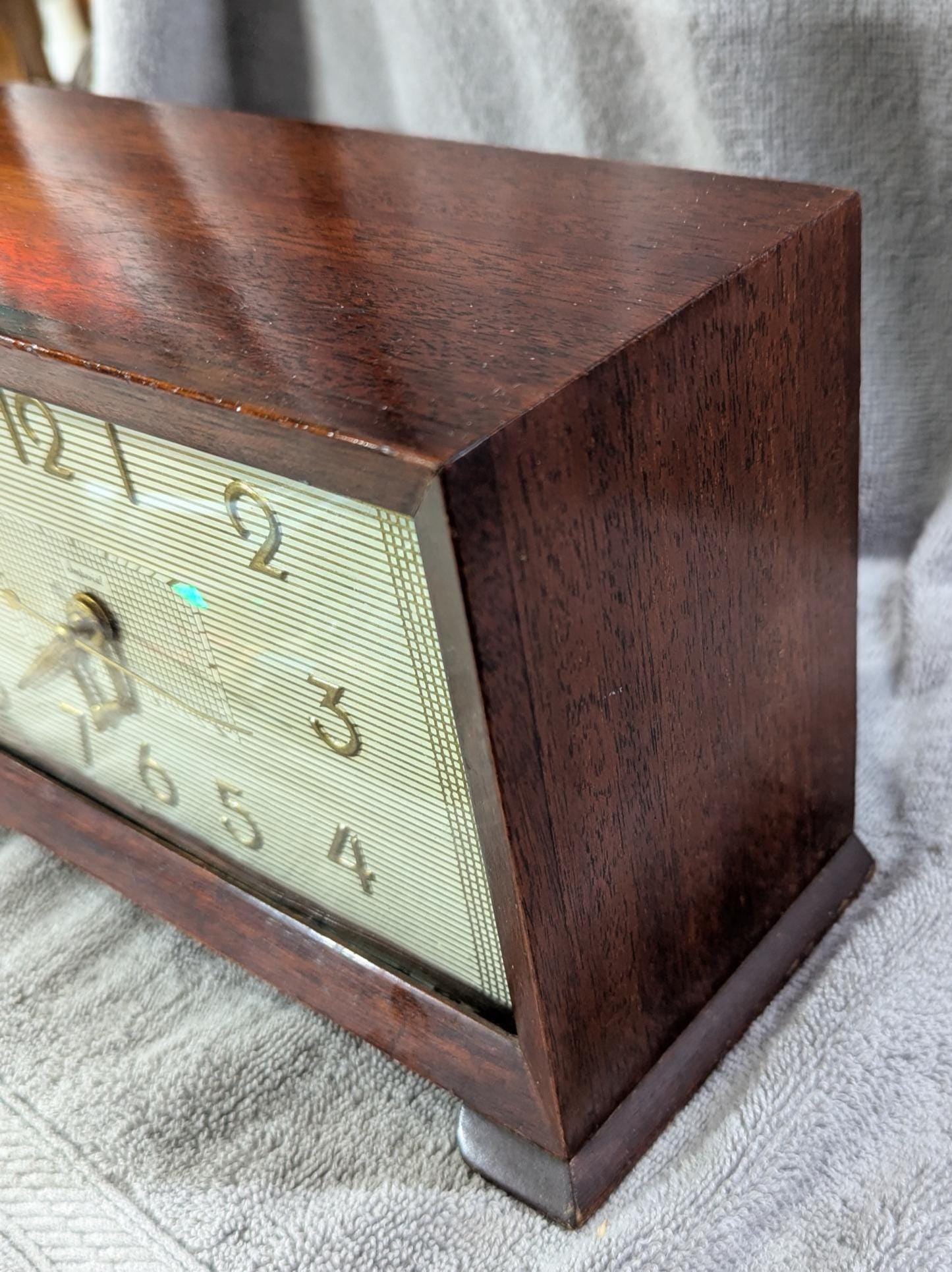 Vintage Rare Imperial Chiming Mantle Electric Clock Mahogany Wood 1950s Made USA