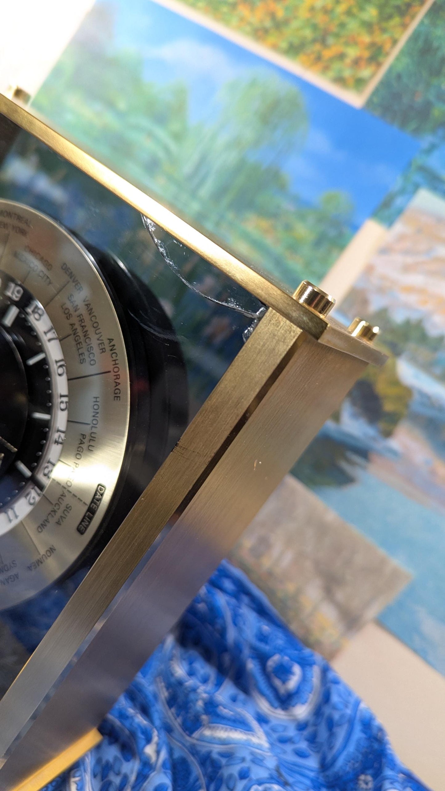 Vintage Seiko Quartz Mantle Brass Clock - Airplane Second Hand 1980s Model
