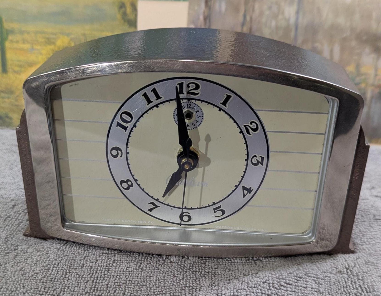 Antique Lux Chatham Clock - Refurbished New Quartz Movement and Paint