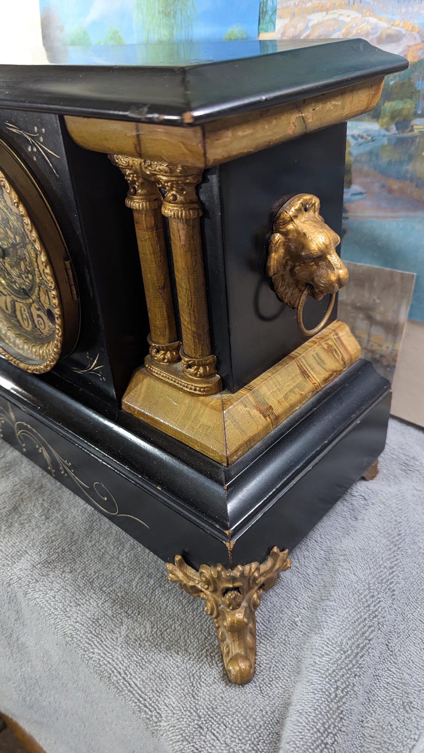 Seth Thomas Mantel Clock Chiming 1800s Updated Modern Movement Antique Style & Decor