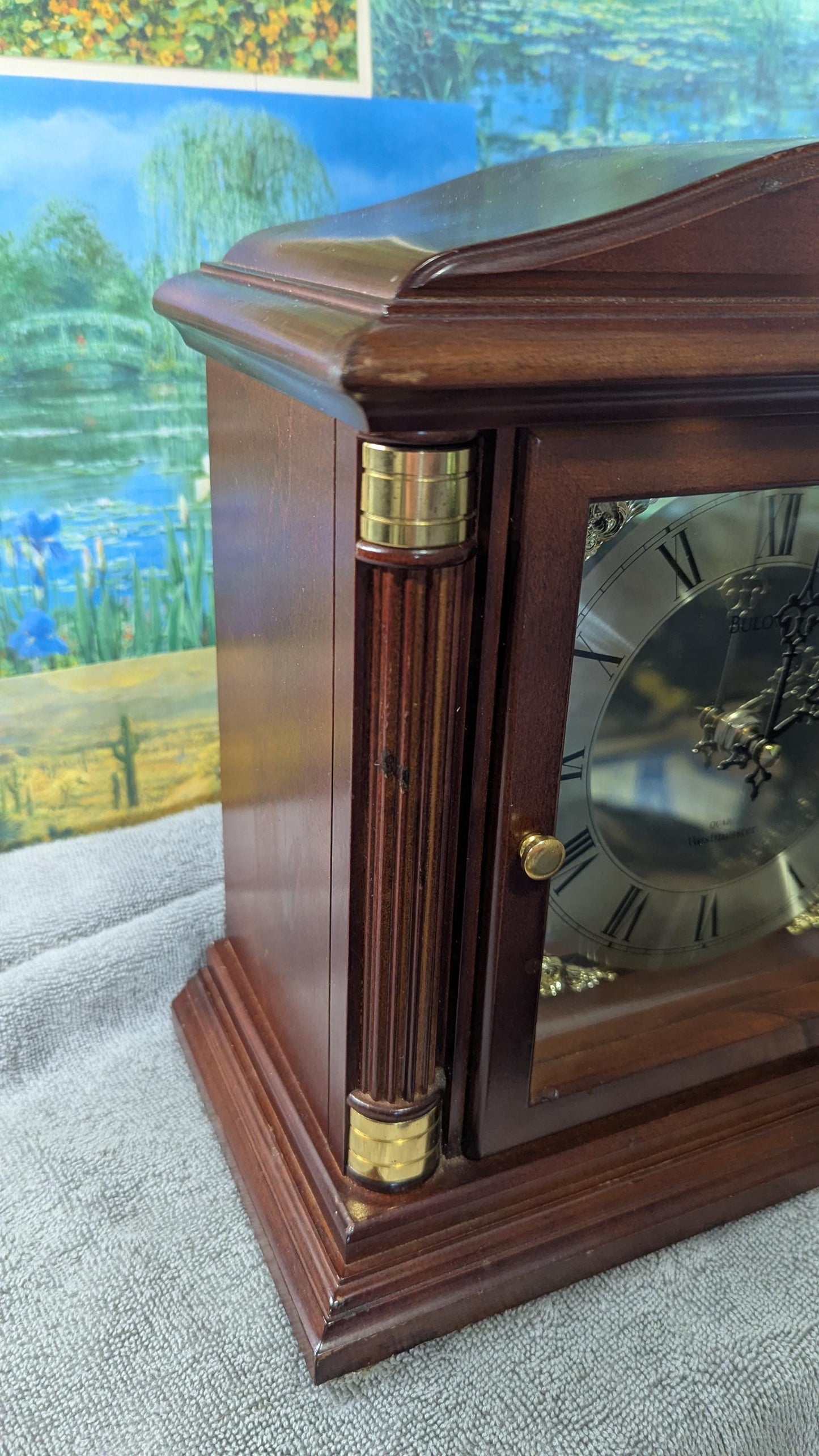 Bulova B1843 Bramley Walnut Mantle Clock - Westminster Chime Working