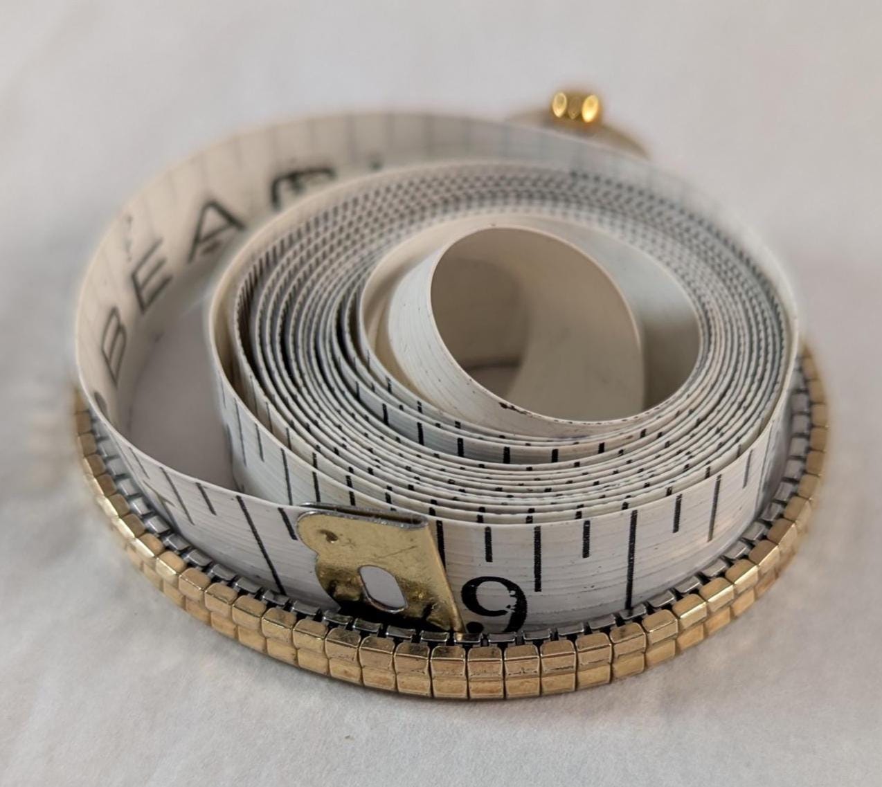 Vintage CONVERTED to Quartz Ladies Cocktail Watch - Benrus Gold Tone Bezel & Delicate Expansion Band