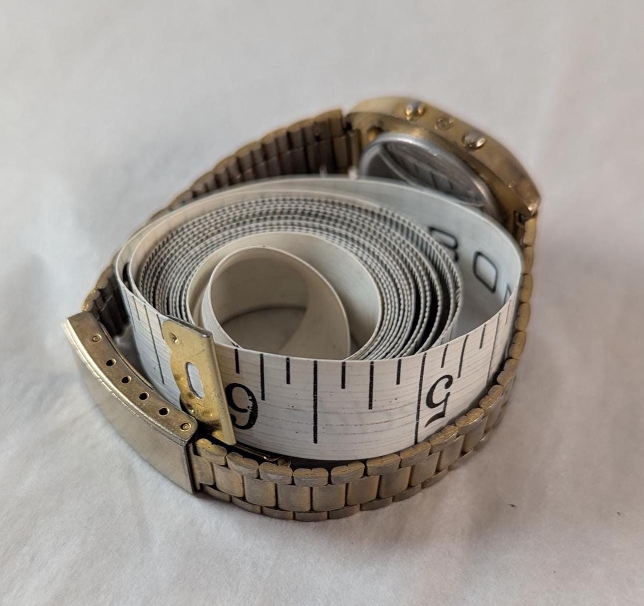 1980s Delphi Quartz LCD Digital Woman's Watch - Vintage Gold Tone