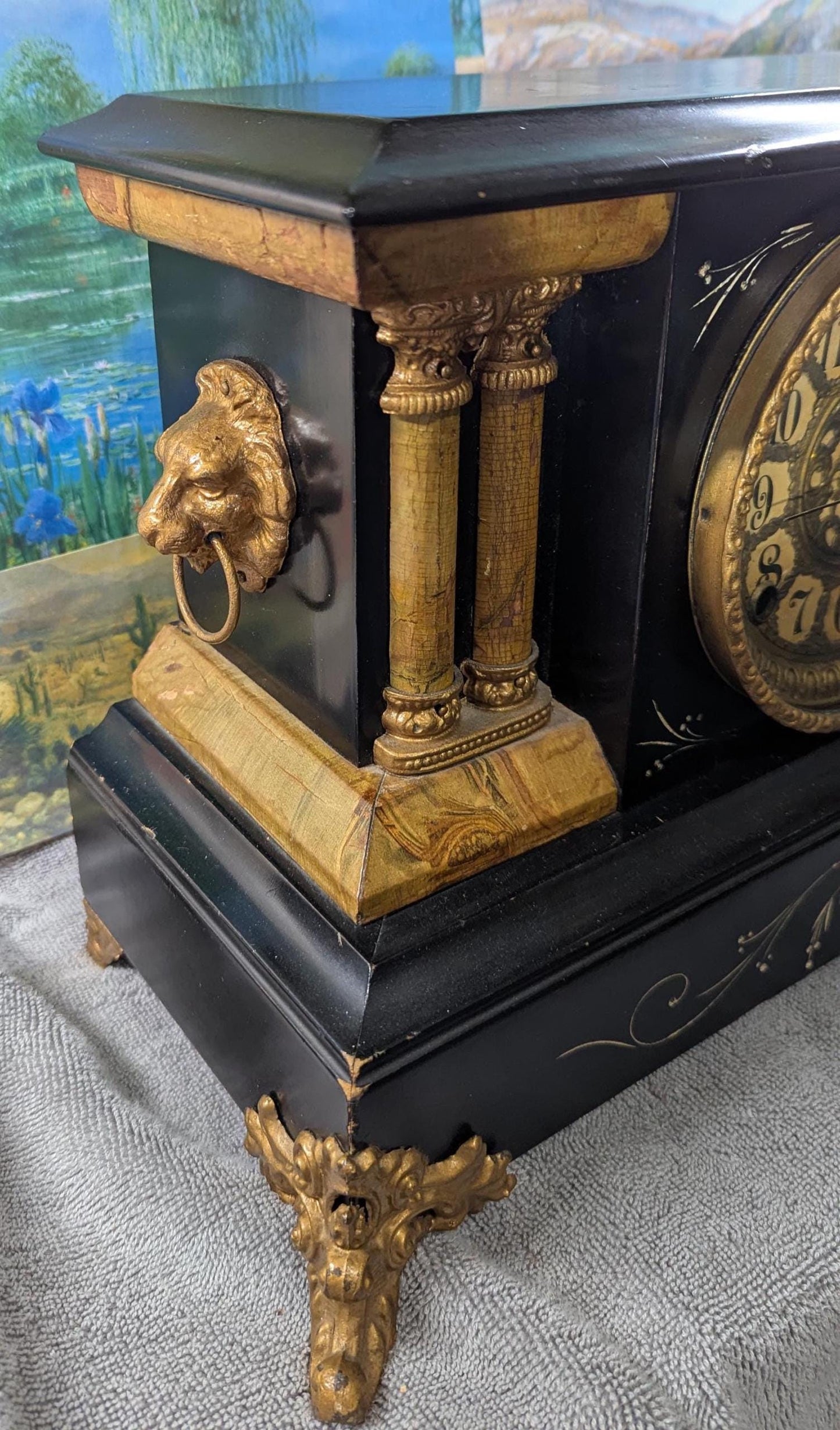 Seth Thomas Mantel Clock Chiming 1800s Updated Modern Movement Antique Style & Decor