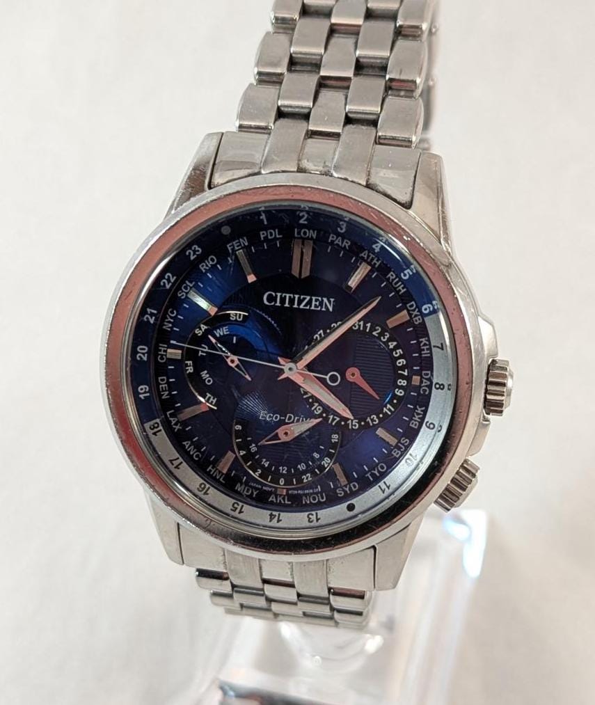 Used Citizen Eco-Drive Calendrier Men's Watch with Blue Dial
